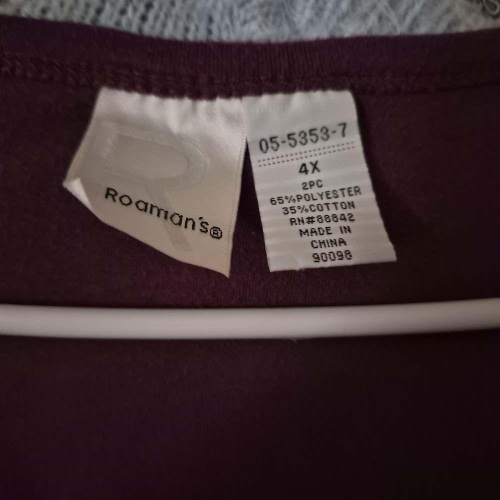 Roaman's Purple Tank Dress With 3/4 Sleeve Jacket Size 4X
